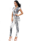 Monaco Black White Tie Dye Multi-way Jumpsuit