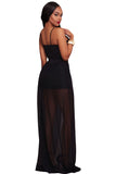 Black Floral Embroidery Romper with Maxi Mesh