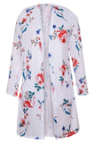 White Long Sleeve Floral Cardigan
