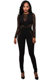 Black Lace Spice Long Sleeves Jumpsuit