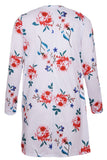 White Long Sleeve Floral Cardigan