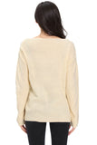 Apricot Knitted Long Sleeve Plunge Jumper