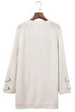 White Crisscross Knitted Long Sweater