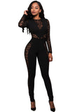 Black Lace Spice Long Sleeves Jumpsuit