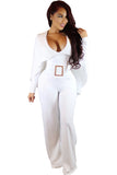 Cape Long Sleeves Wide Leg Jumpsuit