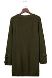 Army Green Crisscross Knitted Long Sweater