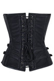 Black Gothic Sweetheart Leather Corset with Thong