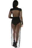 Crazy Mesh Bodysuit Long Dress